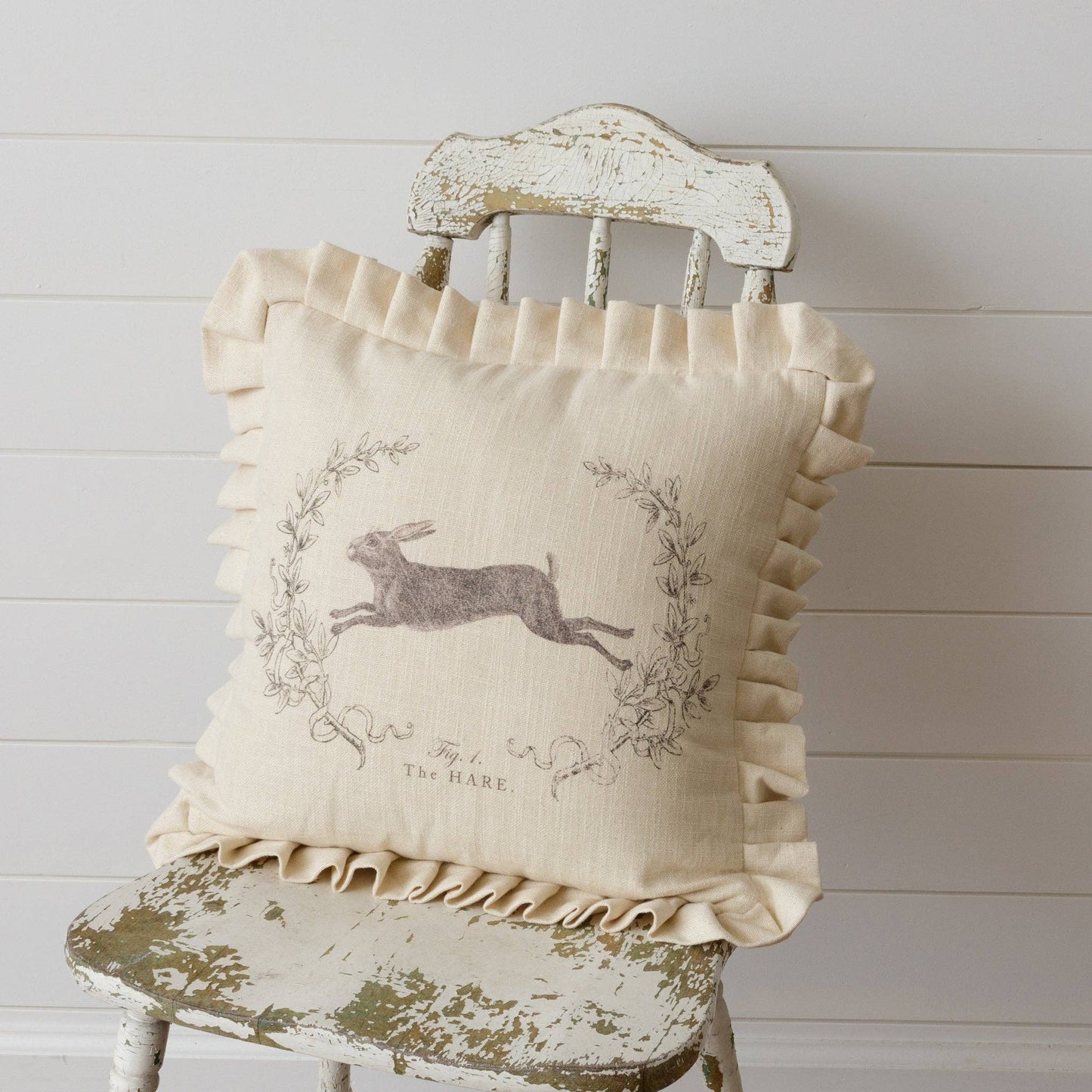 Pillow - Leaping Hare With Ruffles