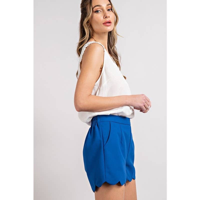 Scallop shorts: ROYAL BLUE