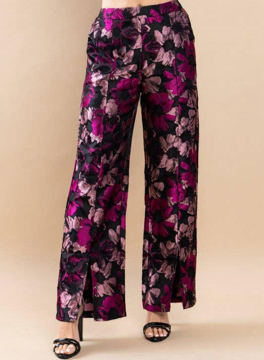 Floral Jacquard Pants