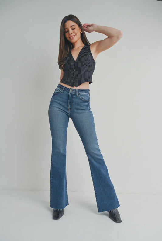 Mid Rise Straight Bootcut Jeans