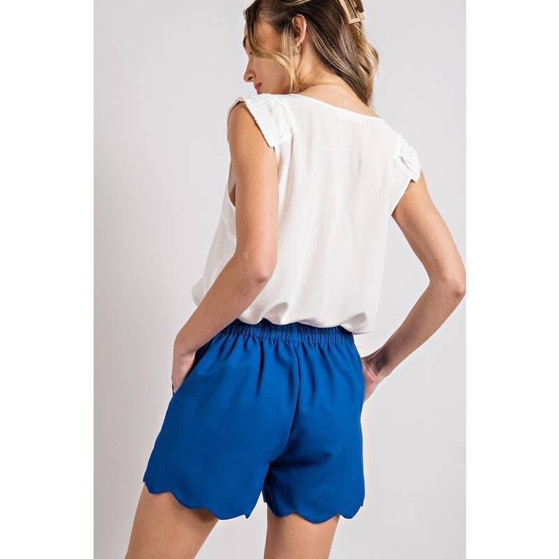 Scallop shorts: ROYAL BLUE