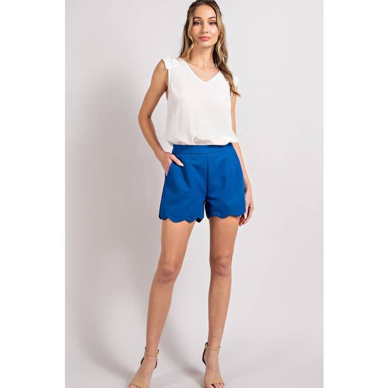 Scallop shorts: ROYAL BLUE