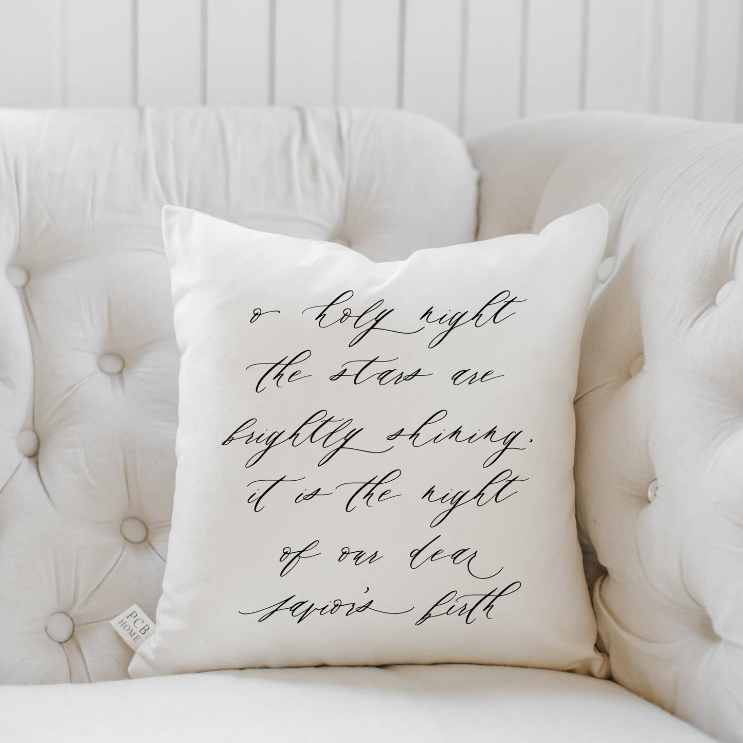 O Holy Night Full Throw Pillow: Natural / Poly-Cotton / 16"