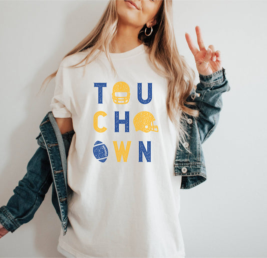 Blue/Yellow Touchdown Tee
