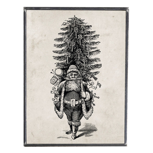Vintage Print, Santa Claus, Christmas, Wall Decor