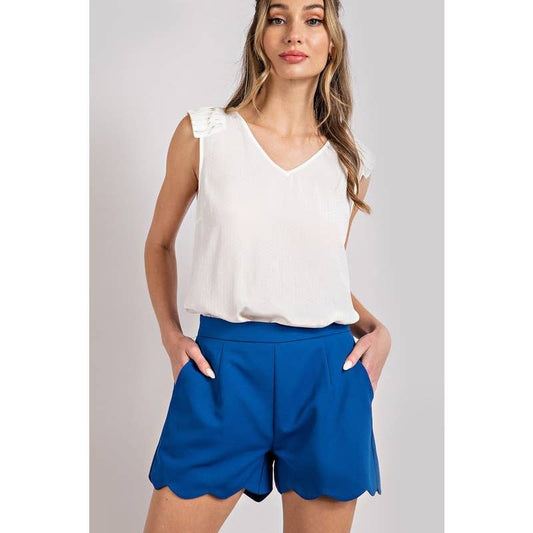 Scallop shorts: ROYAL BLUE