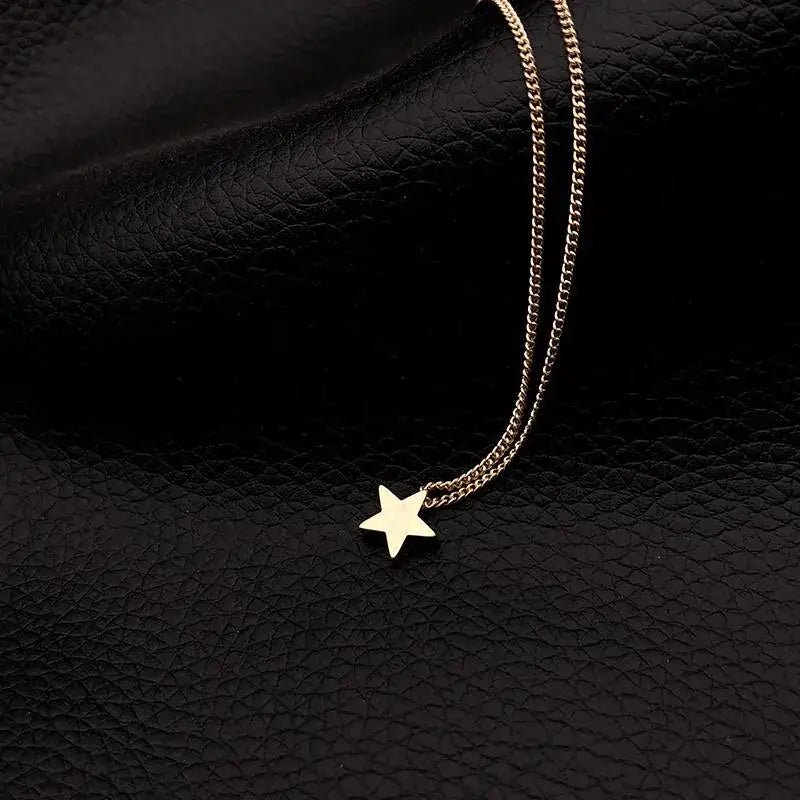 Gold Alloy Star Pendant Necklace