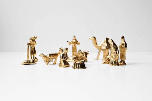 Brass Nativity Scene Christmas Decor Holiday Decorations