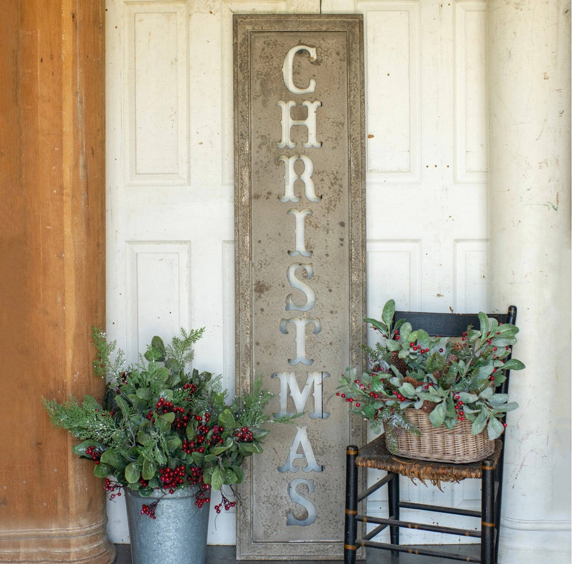 Framed Metal Christmas Sign